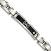 Chisel Stainless Steel Brushed Black IP-plated with Cubic Zirconia DAD 8.75" Bracelet and 24" Necklace Set - 4 of 4