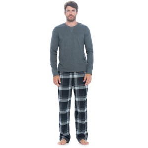 Ashford & Brooks Men’s Long-Sleeve Top Flannel Pants Pajama Sleepwear Set - 1 of 4