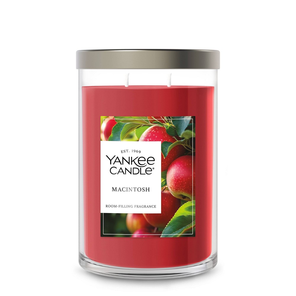 2 Wick Signature Large Tumbler Macintosh Fall Jar Candle Red 20oz - Yankee Candle