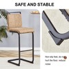 DSVIMOY Counter and Bar Stool Set of 2 Tall Tech Fabric Bar Stools for Bars and Restaurants, Black and Brown, 28.35"*12.6"*16.93" - 4 of 4