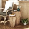 JIONJOY Farmhouse Nesting Barrel Side Table, Rustic Space Saving Storage End Table Set Fully Assembled, Natural Distressed Finish - 2 of 4