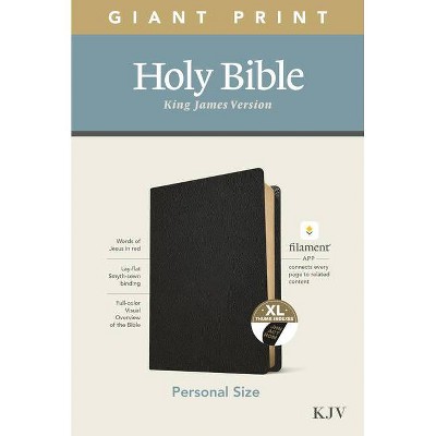 KJV Personal Size Giant Print Bible, Filament Enabled Edition (Genuine Leather, Black, Indexed) - Large Print (Leather Bound)