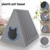 CAVINAS  Triangular Cat House, Dark Cozy Cave for 1-2 Adult Cats, Easy Assembly for Indoor & Outdoor Use,Gray - 4 of 4