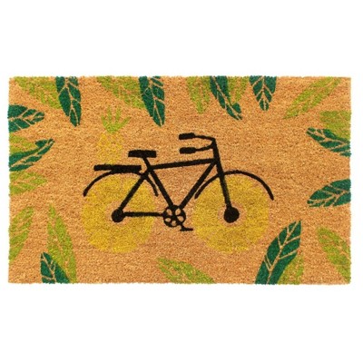 1'6" x 2'6" Tufted Bicycle Coir Doormat Yellow - Raj