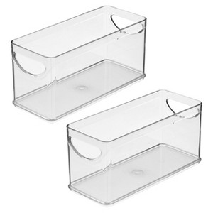 iDesign Stackable Pantry Storage Bin with Handles, Set of 2, Clear, Made in USA - 1 of 4