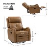 Set of 2 Flavio Genuine Leather Swivel Rocker Recliner with nailhead trims for living room | ARTFUL LIVING DESIGN - 4 of 4