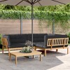 vidaXL 4 Piece Patio Pallet Sofa Set with Cushions - Acacia Wood - Anthracite Gray - Modular Outdoor/Garden Furniture - Table and 3 Sofas - 2 of 4