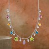 Ross-Simons 4.50 ct. t.w. Multi-Gemstone and .64 ct. t.w. Lab-Grown Diamond Station Necklace in Sterling Silver Size 18 - 3 of 4