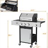 Zevemomo 3 Burner Gas Grill with Side Burner,Dual-sided Frying Plate,Thermometer,Wheels,Side Tables,37,230 BTU Outdoor Grill for Patio, Garden,Balcony - 4 of 4
