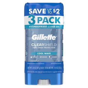 Gillette Cool Wave Clear Antiperspirants Gel - 3pk/3.8oz - 1 of 4