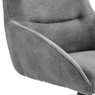 Modern Charcoal Fabric and Black Metal 30" Swivel Bar Stool