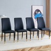 Syemin 4-Piece Armless Dining Chairs Set Upholstered Dining Chairs PU Material High Back Seats for Dining Room, Black, 17"*16.7"*36.4" - 4 of 4