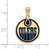 Black Bow Jewelry 14k Yellow Gold Plated Sterling Silver Edmonton Oilers NHL Large Pendant - 2 of 3