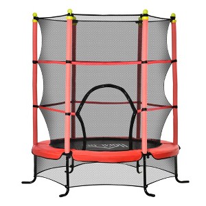 NAYSAYE Trampoline 5.3FT with Safety Enclosure for Kids, Indoor and Outdoor Use for 3 to 10 Year Olds, Red, 64.30"*64.30"*24.20" - 1 of 4