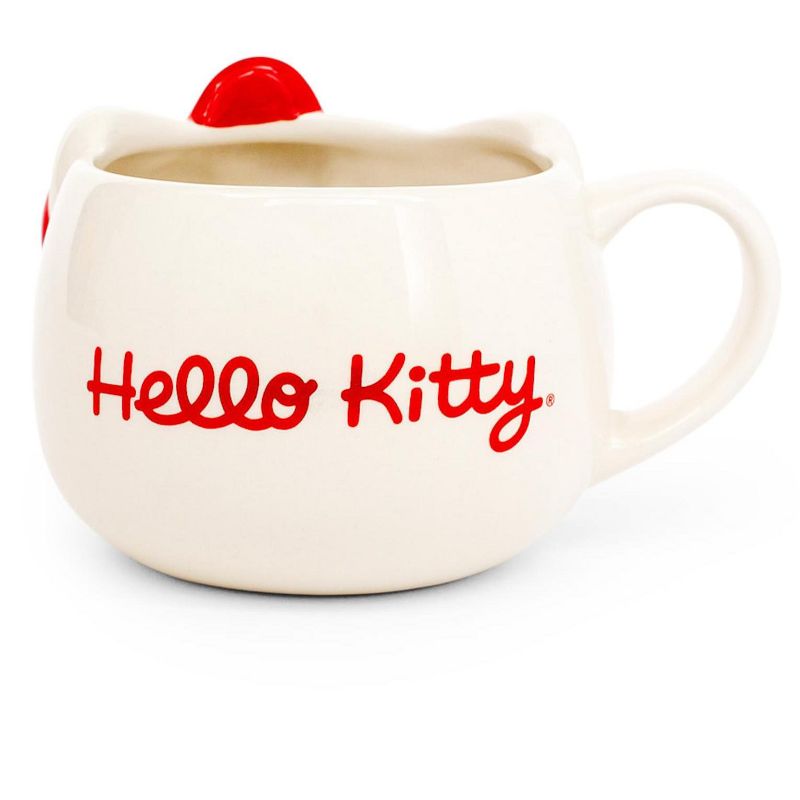 Silver Buffalo Hello Kitty Red Bow Ceramic 3D Molded Mug | Holds 22 Ounces, 2 of 7