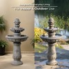 Teamson Home 39" Metal Fiberglass and Polyresin 2-Tier Birdbath Water Fountain Light Gray - 3 of 4