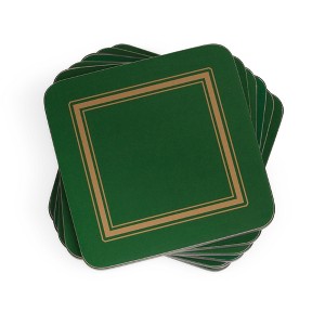 Pimpernel Classic Emerald Coasters, Set of 6,4.13" Square - 1 of 4