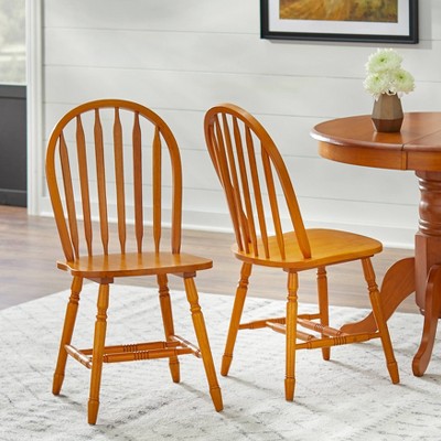Brown Rubberwood Farmhouse Dining Set with Oval Table and 4 Chairs
