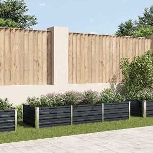 Aghana Digitals Outdoor Galvanized Steel Garden Planter, 94.5x31.5x17.7in Anthracite Powder-Coated - 1 of 4