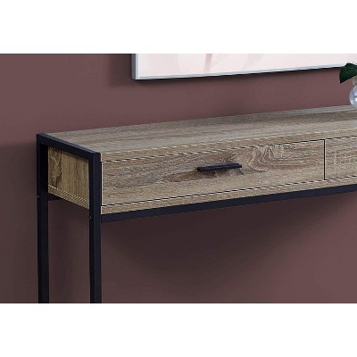 Modern Industrial Gray and Black Metal Rectangular Console Table with Storage