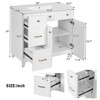 INFURNIC Vanity Tables, Elegant and Functional Bathroom Cabinet with Ceramic Sink for Organized Storage Solutions, White, 18.3"*36"*34" - 3 of 4