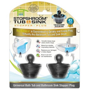 StopShroom (Black) Tub & Sink Universal Stopper Plug for Tub & Bathroom Drains from TubShroom - 1 of 4