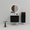 Akoasm 24 Inch Floating Bathroom Storage Cabinet With Integrated Ceramic Sink-Black+Brown - 3 of 4