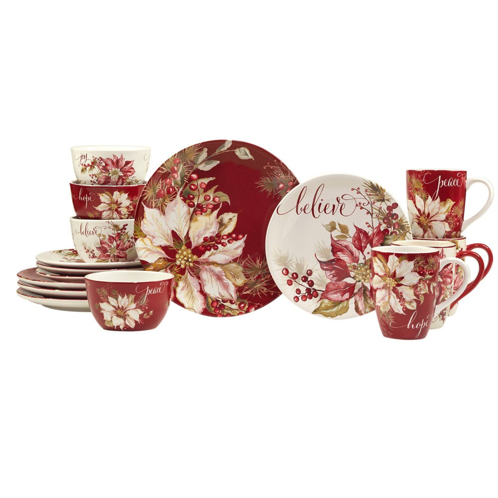 Photos - Glass Certified International 16pc Winters Joy Dinnerware Set 