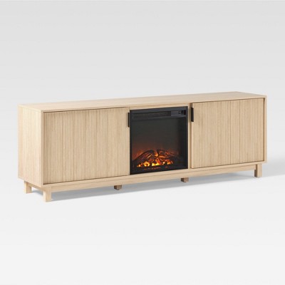 Saracina Home Modern Fluted Electric Fireplace TV Stand for TVs up to 75"