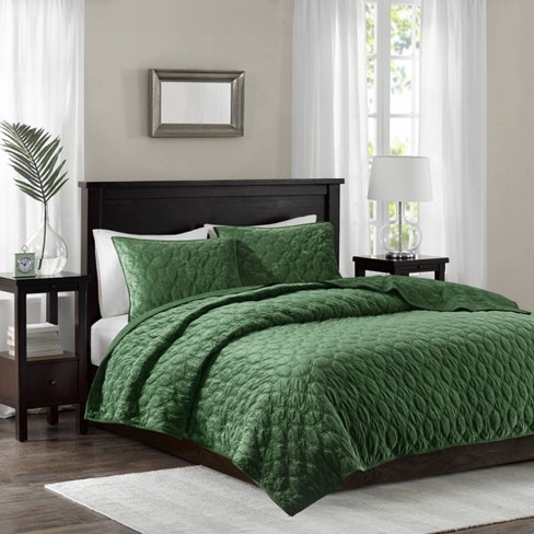 Luxurious Reversible Velvet Coverlet Set with Shams, Grey Full/Queen size,  Full/Queen size - Foods Co.