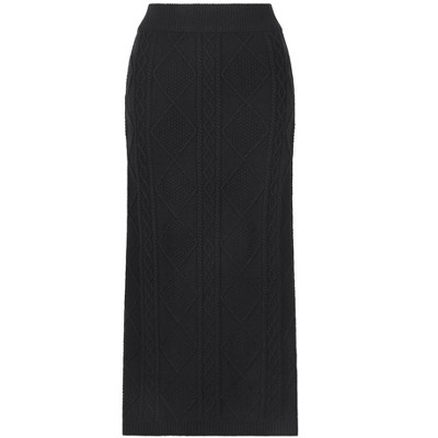 INSPIRE CHIC Women's Ribbed Elastic High Waist Stretchy Pencil Casual Sweater Midi Skirt