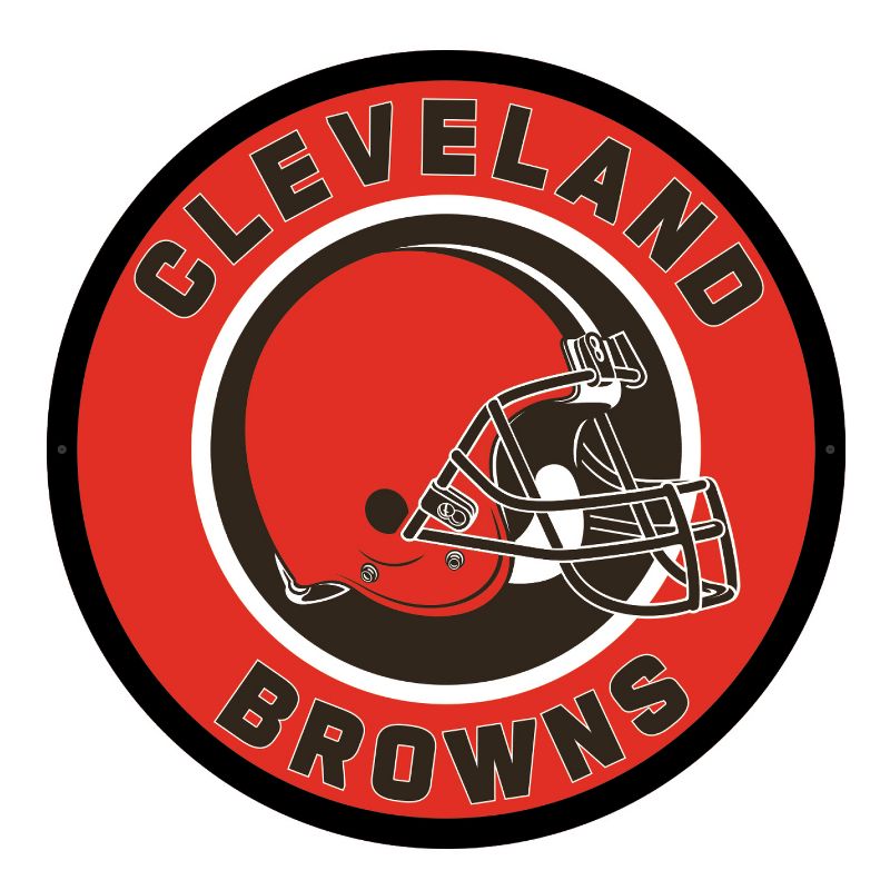 Evergreen Ultra-Thin Edgelight LED Wall Decor, Round, Cleveland Browns- 23 x 23 Inches Made In USA, 1 of 6