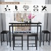 NicBex 5-Piece Industrial Style Dining Set Dining Table & Stools for Kitchen,Dining Room,Restaurant,Bar Dinette Set with Metal Frame - 3 of 4