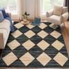 Modern Area Rugs 5x7 Machine Washable Geometric Throw Rug with Non-Slip Backing, Stain-Resistant Contemporary Accent Carpet, Soft Low Pile Rug - 2 of 4