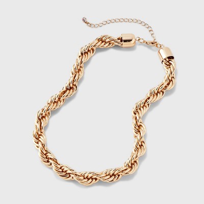 Criss Cross Rope Chain Necklace - A New Day&#8482; Gold