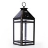 Techko Maid Metallic Black LED Solar 12.88" Outdoor Portable Decorative Lantern Clear - 3 of 4