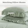 Ruffle King Size Duvet Cover Set, 3PCS Soft Washed Microfiber Vintage French Country Design with Button Closure, Easy Care - 3 of 4