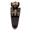 Slickblue Women's Engagement Ring, Champagne CZ Center, Yellow and Clear Accents, IP Coffee Finish,  Sizes-5–10 - 4 of 4