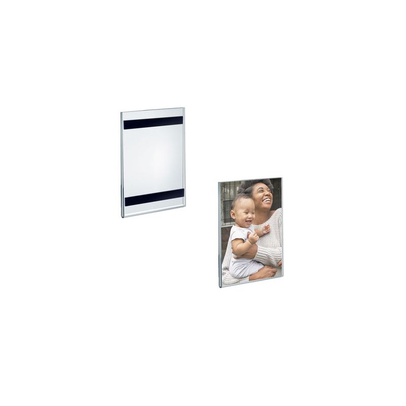 Azar Displays Clear Acrylic Magnet Back Photo Frames 5" W x 7" H - Vertical / Portrait, 2-Pack, 1 of 6
