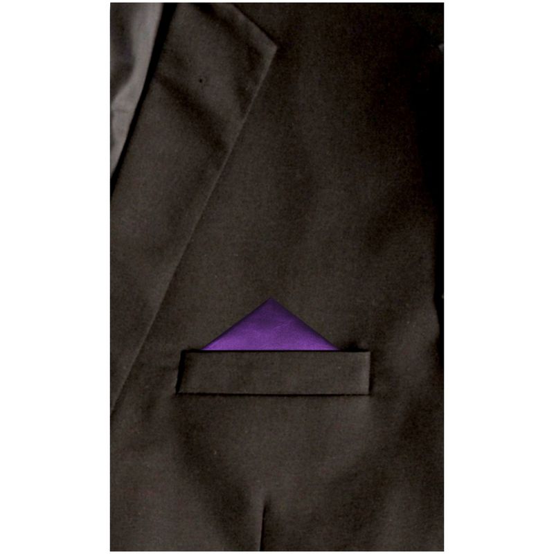 TheDapperTie - Men's Solid Triangle Pre Folded Pocket Square on Card, 2 of 5