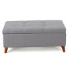 Modern Upholstered Guernsey Ottoman Fabric Storage Ottoman Traditional for living room,beige/grey/orange-Christopher Knight Home - 2 of 4