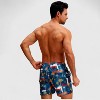 Anna-Kaci Men's Elastic Waist Swim Trunks with Colorblock Palm Tree Print and Adjustable Drawstring - 4 of 4