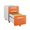 Compact 3-drawer mobile file cabinet with rounded edges¡ªfeatures 5 anti-tip wheels, cold-rolled steel construction. - 4 of 4