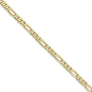Black Bow Jewelry 2.75mm 10k Yellow Gold Flat Figaro Chain Necklace - 1 of 4