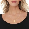 10k Yellow Gold 0.63" Personalized Medallion Alphabet Letter A - Z Initial Charm Pendant with optional Extendable Chain Necklace - 2 of 4