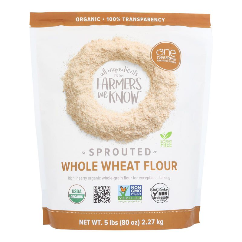 One Degree Organic Foods Sprouted Whole Wheat Flour - Case of 4/80 oz, 2 of 7