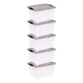 IRIS USA 26.95 Quart Stackable Plastic Storage Bins with Lids and