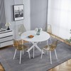 42.1"WHITE Table Mid-century Dining Table for 4-6 people With Round Mdf Table Top, Pedestal Dining Table - 2 of 3
