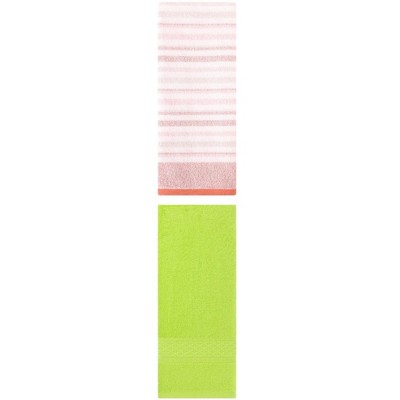 REGALWOVEN Striped Pattern Cotton Bathroom Hand Towel for Face Hair 13" x 30"/13" x 27" 2 Packs