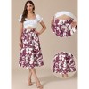 INSPIRE CHIC Women's Boho Floral Summer Elastic Waist Dressy Casual A-line Midi Skirts - 2 of 4